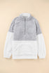 Chic Oversized Fluffy Fleece Zip Neck Pullover