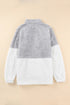 Chic Oversized Fluffy Fleece Zip Neck Pullover