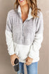 Chic Oversized Fluffy Fleece Zip Neck Pullover