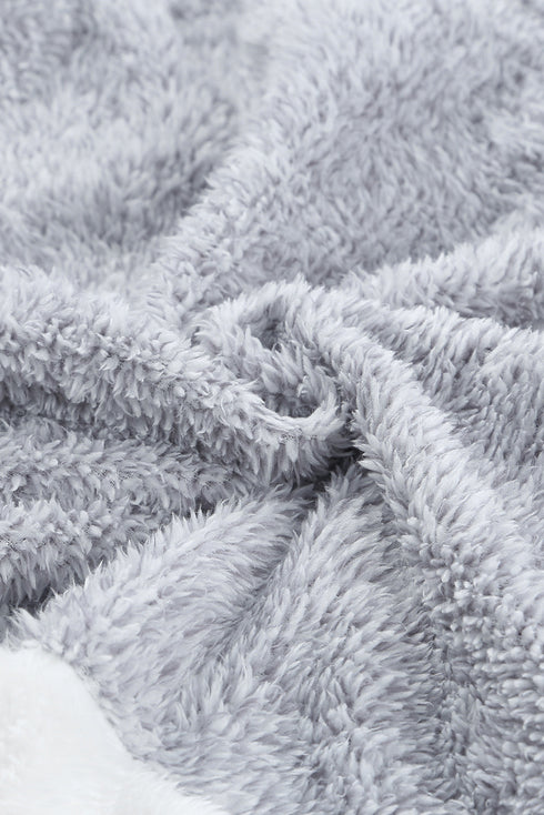 Chic Oversized Fluffy Fleece Zip Neck Pullover
