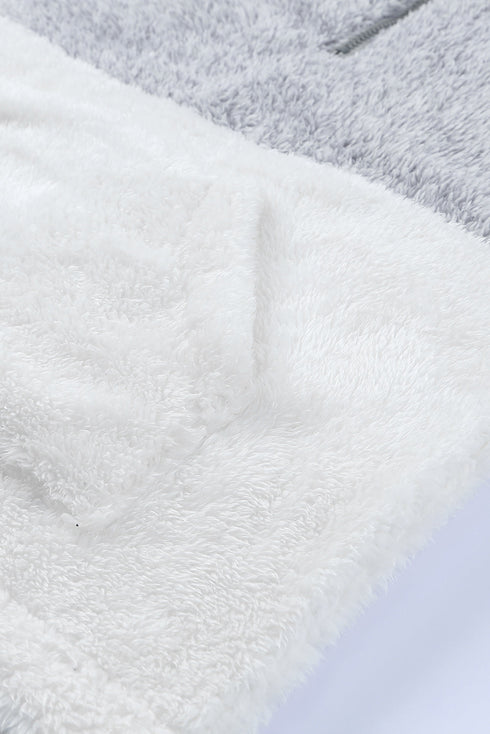 Chic Oversized Fluffy Fleece Zip Neck Pullover