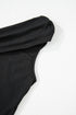 Chic Pleated Asymmetrical One Shoulder Bodysuit