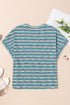 Chic Textured Stripe Wide Sleeve Comfort Loose Knit Top