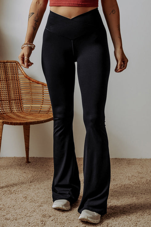 Chic V Shape High Waist Flared Leggings