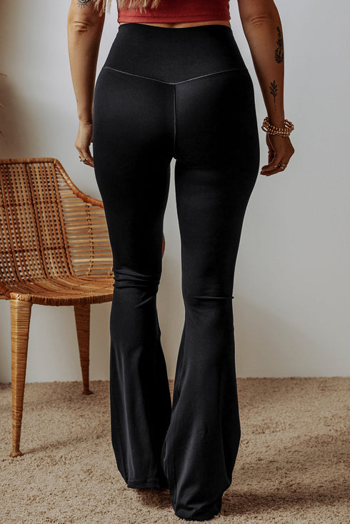 Chic V Shape High Waist Flared Leggings