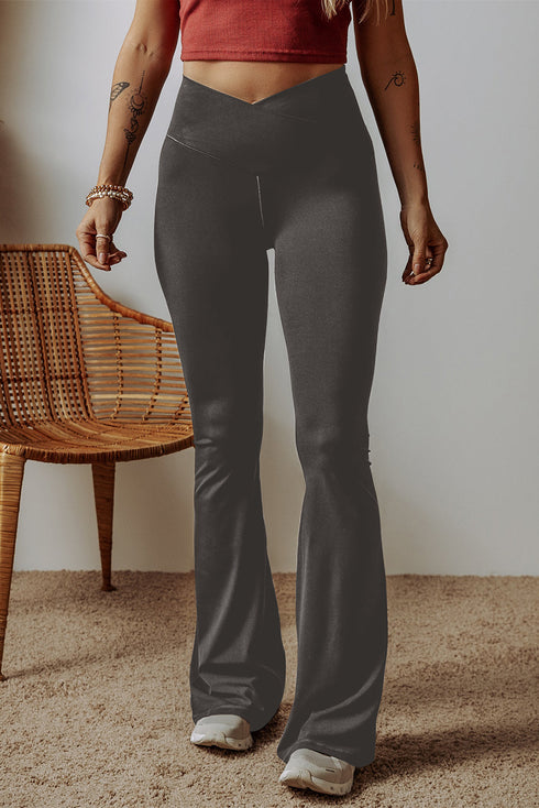 Chic V Shape High Waist Flared Leggings
