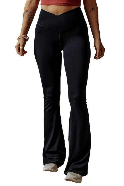 Chic V Shape High Waist Flared Leggings