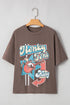Chicory Coffee Honky Tonk Honey Graphic Crew Neck Western Fashion Tee