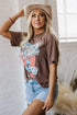 Chicory Coffee Honky Tonk Honey Graphic Crew Neck Western Fashion Tee