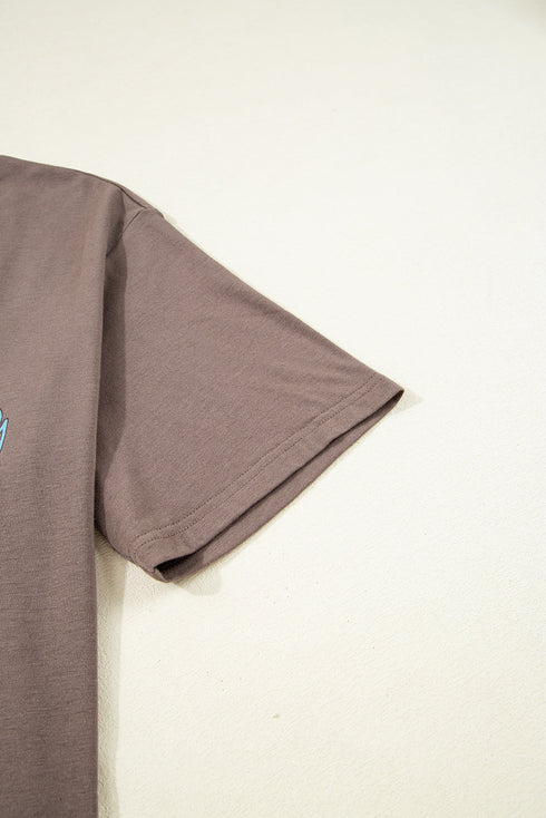 Chicory Coffee Honky Tonk Honey Graphic Crew Neck Western Fashion Tee