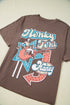 Chicory Coffee Honky Tonk Honey Graphic Crew Neck Western Fashion Tee