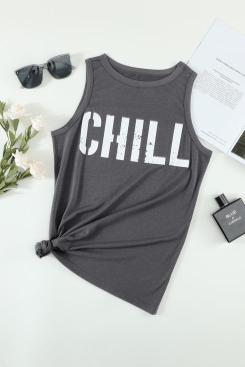 Chill Graphic Print Tank Top