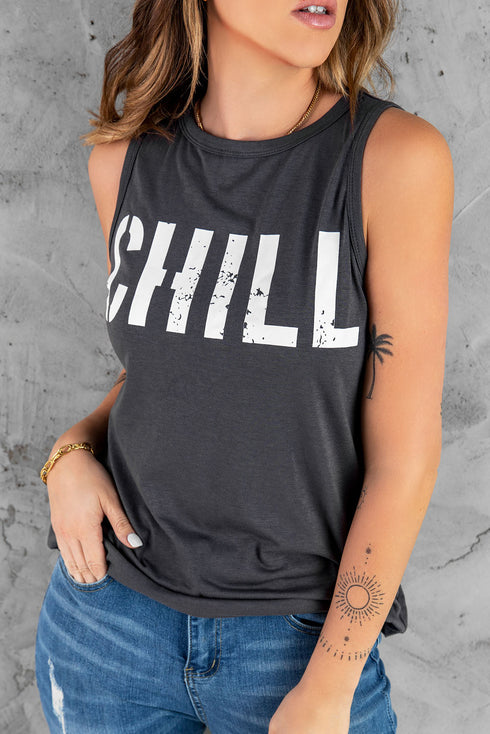 Chill Graphic Print Tank Top