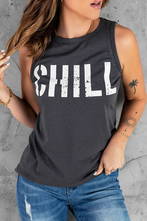 Chill Graphic Print Tank Top