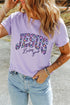 Christian Floral Letter Print Round Neck Faith Graphic Tee
