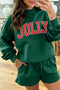 Christian Slogan Mock Neck Pullover Short Set