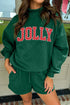 Christian Slogan Mock Neck Pullover Short Set