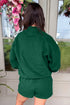 Christian Slogan Mock Neck Pullover Short Set