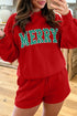 Christian Slogan Mock Neck Pullover Short Set