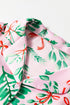 Christmas Berries Plant Print Satin Wide Leg Sleepwear Set