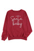Christmas Santa Baby Print Pullover Sweatshirt