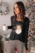 Christmas Santa Claus Leopard Print Two Piece Lounge Set