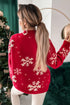 Christmas Snowflake Mock Neck Sweater