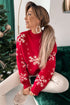 Christmas Snowflake Mock Neck Sweater