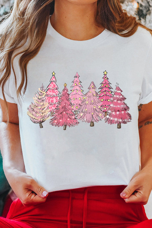 Lighting Christmas Trees Festive Graphic Stretch Tee