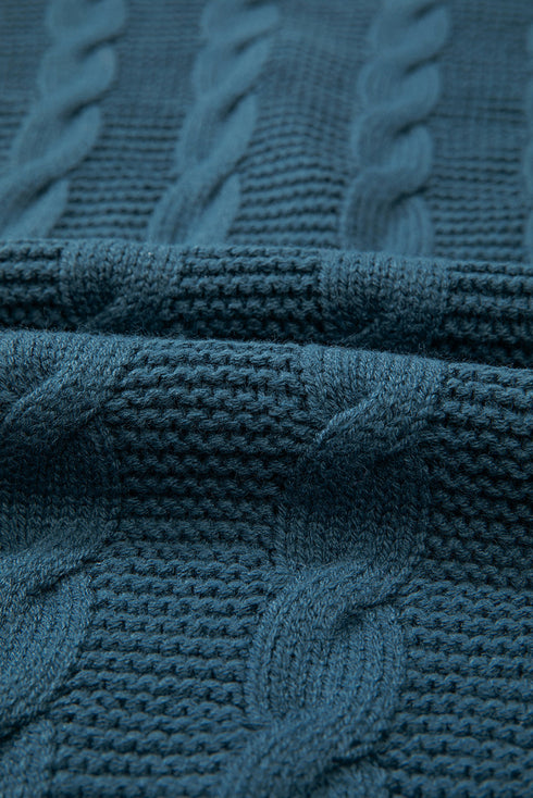 Chunky Cable Knit Button Front Long Sleeve Cardigan