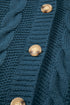 Chunky Cable Knit Button Front Long Sleeve Cardigan