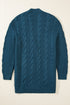 Chunky Cable Knit Button Front Long Sleeve Cardigan