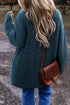 Chunky Cable Knit Button Front Long Sleeve Cardigan