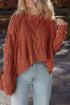 Chunky Cable Knit Drop Shoulder Asymmetric Hem Sweater