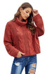 Chunky Cable Knit Long Sleeve Turtleneck Pullover Sweater