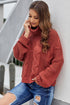 Chunky Cable Knit Long Sleeve Turtleneck Pullover Sweater