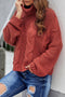 Chunky Cable Knit Long Sleeve Turtleneck Pullover Sweater