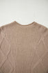 Chunky Cable Knit Mock Neck Cap Sleeve Sweater