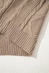 Chunky Cable Knit Mock Neck Cap Sleeve Sweater