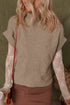 Chunky Cable Knit Mock Neck Cap Sleeve Sweater