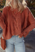 Chunky Cable Knit Oversized Crew Neck Pullover Sweater