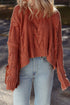 Chunky Cable Knit Oversized Crew Neck Pullover Sweater