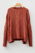 Chunky Cable Knit Oversized Crew Neck Pullover Sweater