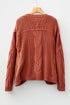 Chunky Cable Knit Oversized Crew Neck Pullover Sweater