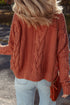 Chunky Cable Knit Oversized Crew Neck Pullover Sweater