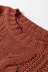 Chunky Cable Knit Oversized Crew Neck Pullover Sweater