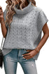 Chunky Cable Knit Sleeveless Turtleneck Sweater Top