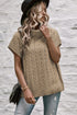 Chunky Cable Knit Sleeveless Turtleneck Sweater Top