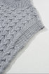 Chunky Cable Knit Sleeveless Turtleneck Sweater Top