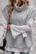 Chunky Cable Knit Sleeveless Turtleneck Sweater Top